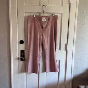 Pink Vegan Leather Cropped Pants